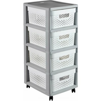 CURVER Rozkládací Šuplíky Infinity 4x11L bílé s puntíky – Zbozi.Blesk.cz