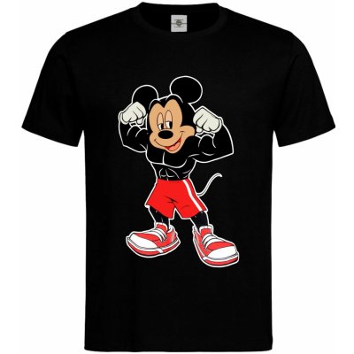 tričko Mickey Mouse Bodybuilder Černá – Zboží Dáma