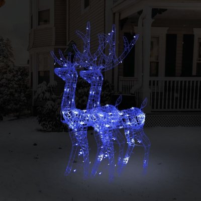 zahrada-XL Vánoční dekorace akryloví sobi 2 ks 120 cm teplé modrá