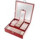 Beautylushh 8891 kufříková šperkovnice se zrcadlem na klíč bordó – Zboží Dáma