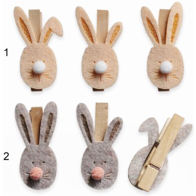 Zajíc kolíček textil 6ks/6cm mix – Hledejceny.cz