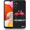 Pouzdro a kryt na mobilní telefon Samsung Picasee silikonové Samsung Galaxy A15 A155F 4G Flamingos couple černé