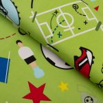 Dětská bavlněná látka/plátno Sandra SA-645 Fotbal to je hra - na zeleném - šířka 160 cm – Hledejceny.cz