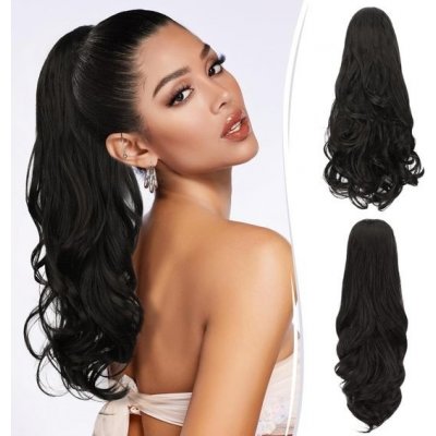 RUWISS Příčesek do culíku pro dvojí použití s prodlužovací sponkou Claw Dlouhý vlnitý kudrnatý – Zboží Mobilmania