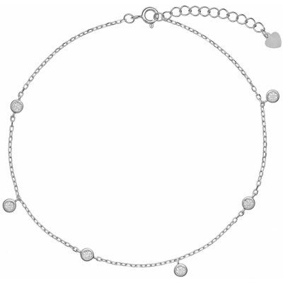 Again Jewelry Krásný stříbrný náramek na nohu se zirkony AJNH0005 – Zboží Mobilmania