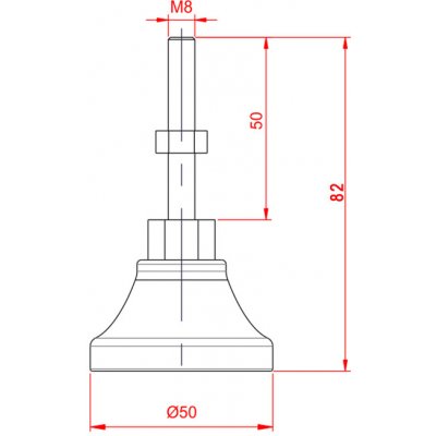 Strojní nožička se závitem a kloubem, více variant M8 – Hledejceny.cz