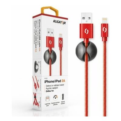 Aligator Datový kabel premium 2A, Lightning, červený DATKP11 – Zboží Mobilmania