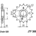 JT Sprockets JTF 308-16 – Zboží Mobilmania