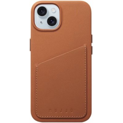 Mujjo Full Leather Wallet kožený s kapsou na karty iPhone 14 - hnědé
