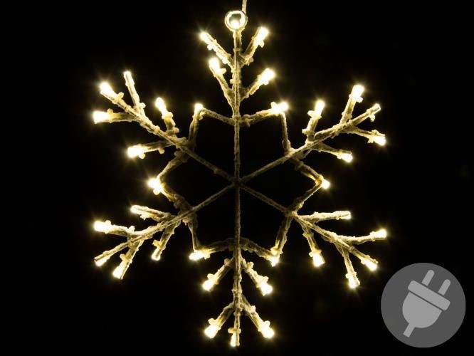 Nexos 42991 Vánoční LED dekorace sněhová vločka 30 cm teple bílá