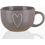 BANQUET Hrnek keramický jumbo HEART hnědý 730 ml – Zboží Dáma