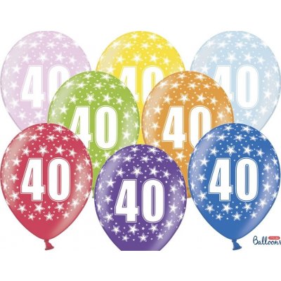 PartyDeco Balónek s číslem 40 narozeninový – Zboží Mobilmania