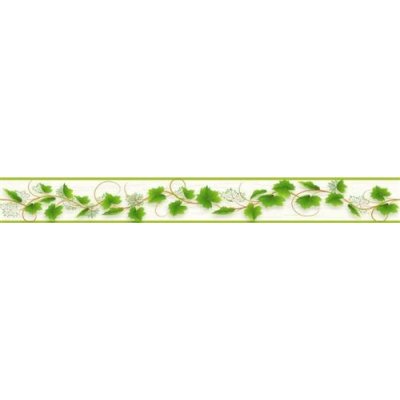 IMPOL TRADE D 58-045-1 Samolepící bordura vinná réva zelená, rozměr 5 m x 5,8 cm – Zboží Dáma