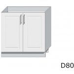 Supermobel Kuchyňská skříňka dolní dvoudveřová NATALIA D80, 80x82x44,6, popel/bílá lesk – Hledejceny.cz