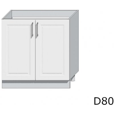 Supermobel Kuchyňská skříňka dolní dvoudveřová NATALIA D80, 80x82x44,6, popel/bílá lesk – Hledejceny.cz