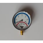 NOVASERVIS Termomanometr 80mm 1/2" radiální 0-6 bar, 0-120°C TM80R – Hledejceny.cz