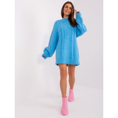 Italy Moda Modré pletené šaty at-sw-2367-2.64p-blue – Zboží Mobilmania