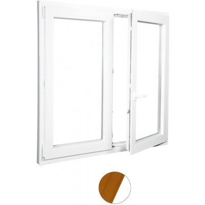 Aluplast plastové okno dvoukřídlé dekor/bílé, 130x140, Oregon/bílá, Pravé, Trojsklo – Sleviste.cz