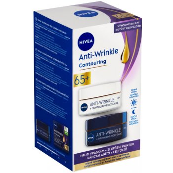 Nivea Anti-Wrinkle Contouring 65+ denní a noční krém pro zlepšení kontur 2 x 50 ml dárková sada