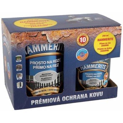 Akzo Nobel Hammerite Přímo na rez kladívkový 0,7l stříbrošedá – Hledejceny.cz