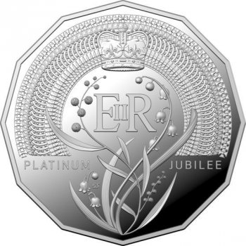 The Perth Mint Australia 50 centová mince Queens Platinum Jubilee 18,25 g