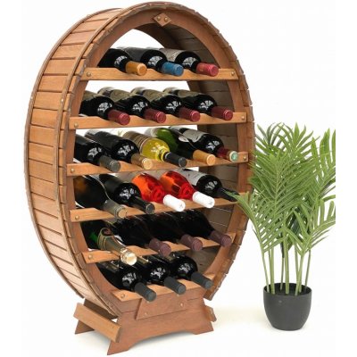 Dandi Dřevěný stojan na víno, soudek 24 lahví hnědý – Hledejceny.cz