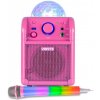 Karaoke Vonyx SBS50P Karaoke set s BT a LED mikrofonem v růžové barvě