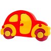 Dřevěná hračka Fauna vkládací puzzle z masivu auto červené brouk