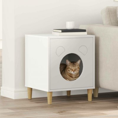 VidaXL Kočičí dům bílý 42,5 x 40 x 53 cm – Zboží Mobilmania