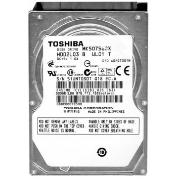 Toshiba 500GB SATA II 2,5", MK5075GSX