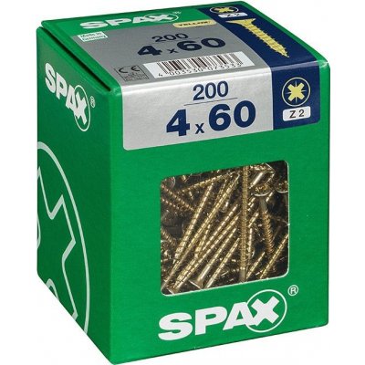 Spax Yellox Univerzální vrut, ø 4 × 60 mm, PZ2, zápustná hlava, 200 ks 4081020400608 – Hledejceny.cz