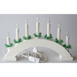 M.A.T. GROUP Svícen vánoční el. 7 svíček,teplá BÍ,oblouk,dřev.BÍ,do zásuvky – Zbozi.Blesk.cz