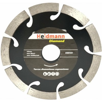 Diamantový segmentový kotouč Heidmann 125 x 22,2 x 10 mm – řezání betonu a cihel – Hledejceny.cz