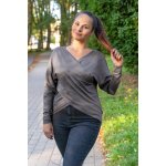 Jsem máma Dámský bambusový zavinovací top grafitově šedý – Zboží Dáma