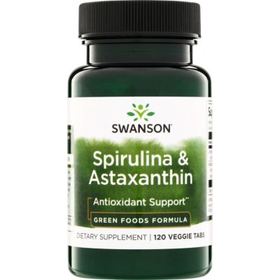 Swanson Organická Spirulina a Astaxanthin 120 tablet – Hledejceny.cz