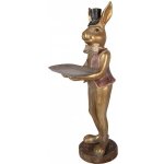 Clayre & Eef Zlatá antik dekorace králík s podnosem 19*15*52 cm – Hledejceny.cz