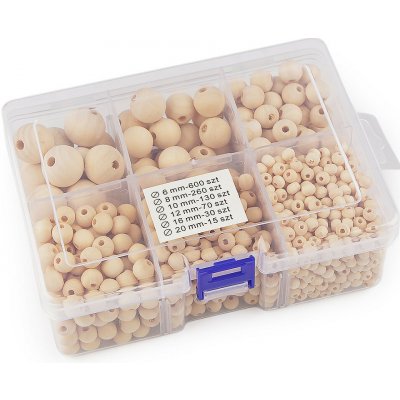 Prima-obchod Sada dřevěných korálků v boxu, barva přírodní sv. – Hledejceny.cz