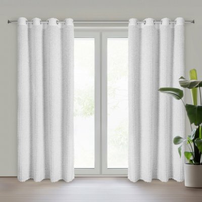 Eva Minge ZÁVĚS NA KROUŽCÍCH TIFFANY 135X250 CM BÍLÁ – Hledejceny.cz