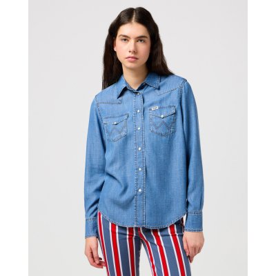 Wrangler dámská odlehčená džínová košile 112351915 modrá – Zbozi.Blesk.cz