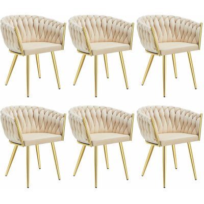 tectake 405946 astano samet uzlový design písková / zlatá 2 ks – Zboží Dáma