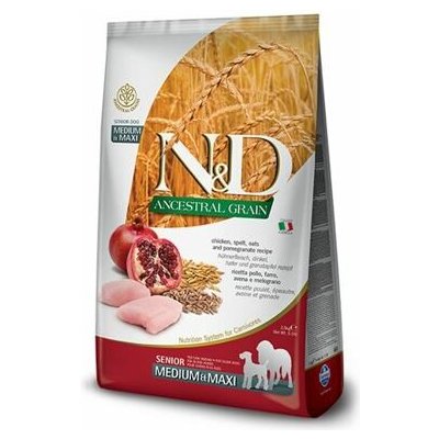 N&D Ancestral Grain Dog Senior Medium & Maxi Chicken & Pomegranate 2,5 kg