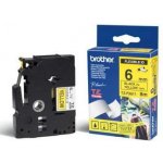 Brother TZE-FX611, černý tisk žlutý podklad 8 m x 6 mm – Zboží Dáma