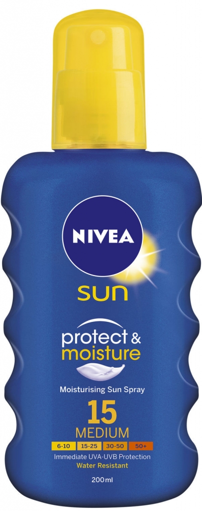 Nivea Sun Protect & Moisture spray na opalování SPF15 200 ml