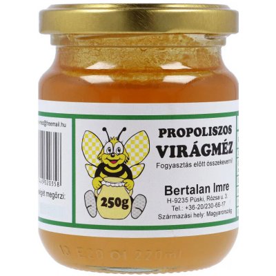 Bertalan Maďarský květinový med s propolisem 250 g – Zbozi.Blesk.cz