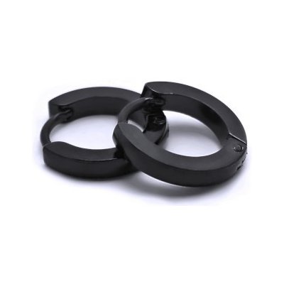 Exeed ocelové náušnice kroužky černé 240440 – Zboží Mobilmania