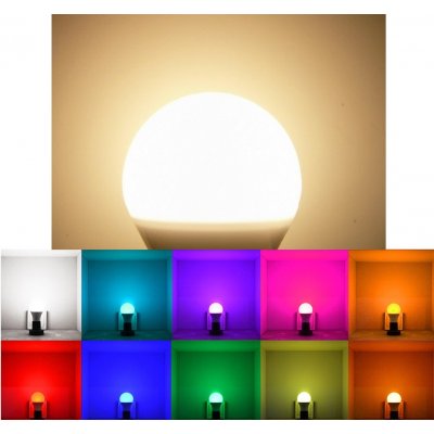 T-led LED barevná žárovka 5W s dálkovým ovladačem E27 Teplá bílá – Zbozi.Blesk.cz
