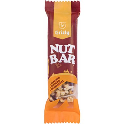 GRIZLY Nut bar mandle kešu brusinky 40 g – Zboží Dáma