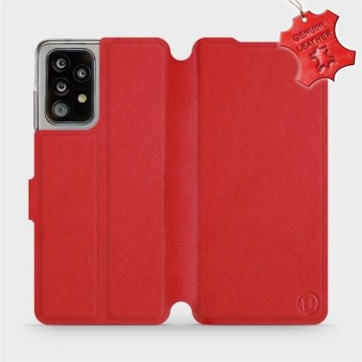 Pouzdro Mobiwear Luxusní kožené flip Samsung Galaxy A52 / A52 5G / A52s 5G - Červené - L_RDS Red Leather – Zbozi.Blesk.cz