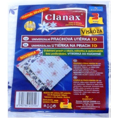 Clanax Petr univerzální prachová utěrka různé barvy 35 x 35 cm 3 ks
