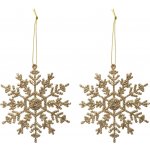 Atmosphera Třpytivé přívěsky ve tvaru sněhových vloček, 2 ks, zlaté – Zboží Mobilmania